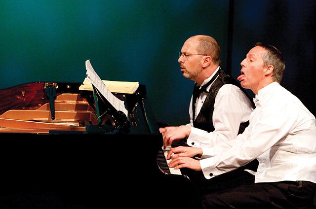 Michael Pearce Donley and Peter Vitale in Park Square Theatre's '2 Pianos 4 Hand