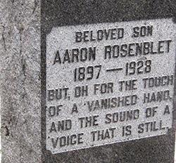 Aaron Rosenblet's gravestone