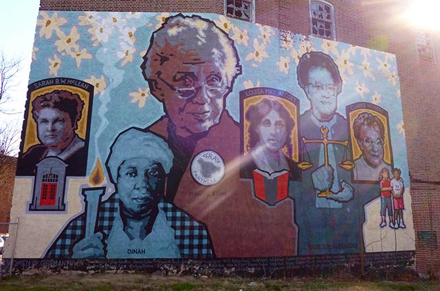 A Germantown mural celebrating the women of the mostly African American lower-mi