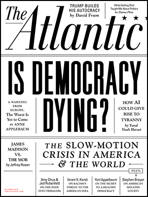 image of cover of atlantic magazine issue about democracy