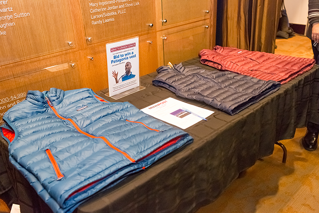 Patagonia vests for the silent auction provided by Patagonia St. Paul.