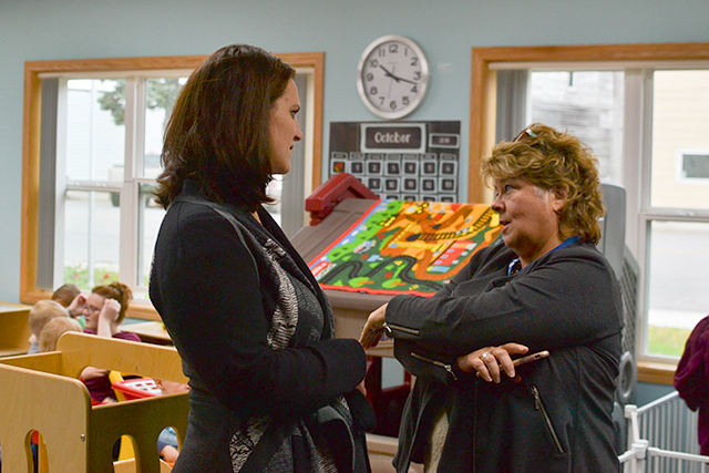 DHS Commissioner Emily Piper and Cedar Mountain Elementary Principal Patti Machart