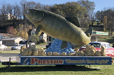 photo of preston minnesota trout sculpture