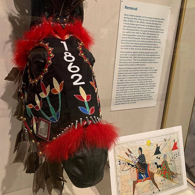 Artist James Star Comes Out created the “1862 Sung Ite Ha” horse mask to honor the 38 Dakota men who were hanged in Mankato, Minnesota, in 1862 — the largest mass execution in U.S. history.