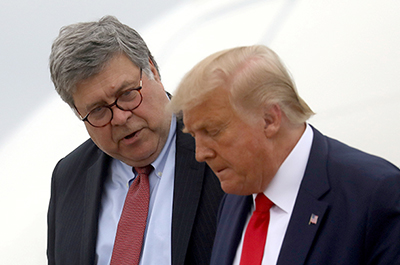 Attorney General Bill Barr and President Donald Trump