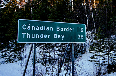 A sign along Highway 61 near Grand Portage
