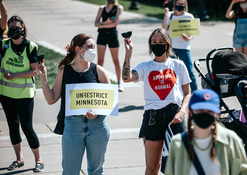 An abortion rights rally in Minnesota.