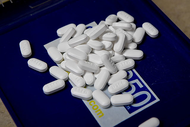 Tablets of the opioid-based Hydrocodone.