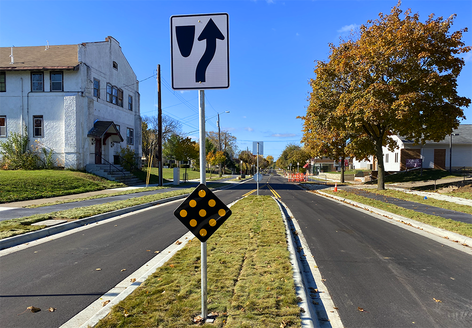 The most obvious changes to Plymouth Avenue are the medians.