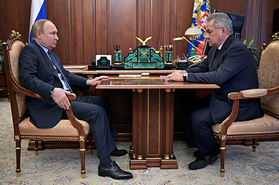 President Vladimir Putin and Defense Minister Sergei Shoigu