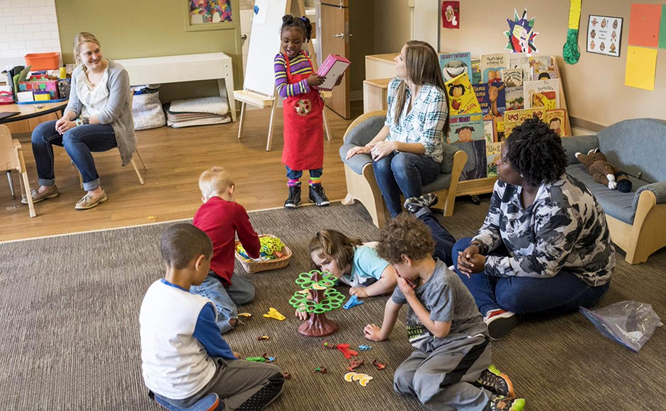 Kids and teachers shown at Family Place Day Treatment, a program run by St. David's Center for Child and Family Development in Minnetonka.