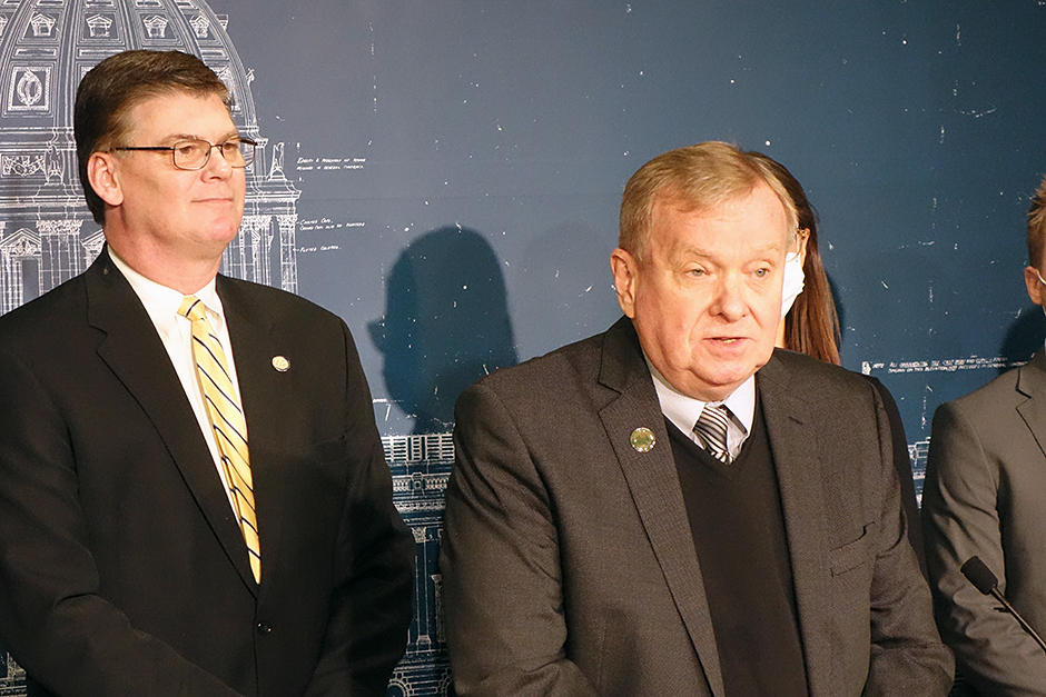State Rep. Gene Pelowski, right, with state Sen. Eric Pratt