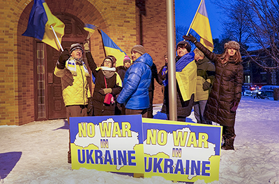 Supporters of Ukraine gathered at St. Constantine Ukrainian Catholic Church