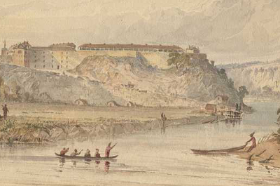 image of watercolor painting of fort snelling