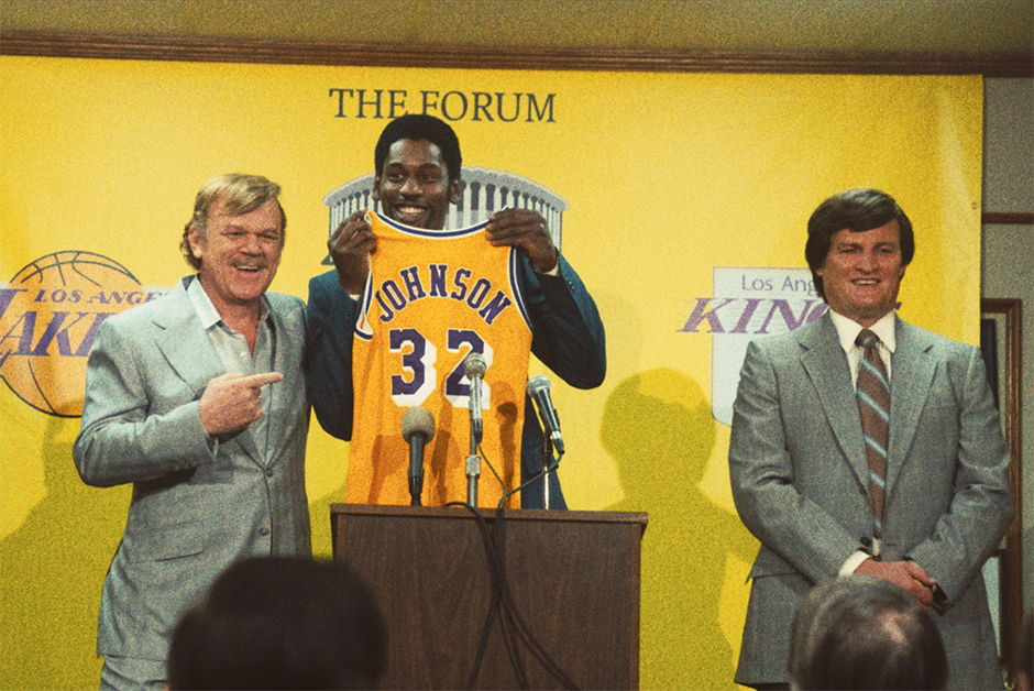 John C. Reilly, Jason Clarke and Quincy Isaiah in “Winning Time: The Rise of the Lakers Dynasty.”