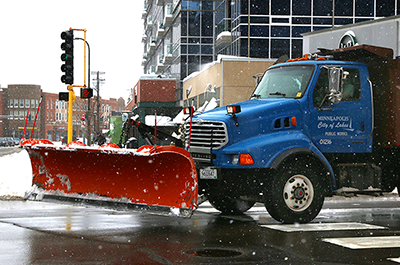 Minneapolis Public Works vehicle with plow