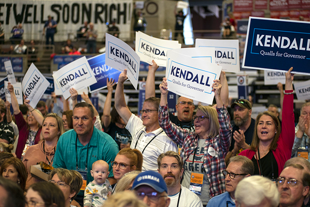 Supporters of Kendall Qualls for governor.