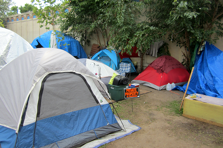 Homeless camp tents