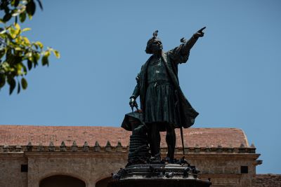 a statue of Christopher Columbus