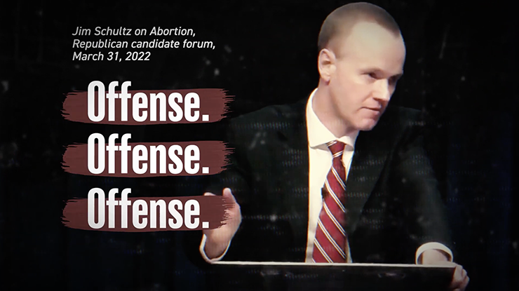 The ads funded by DAGA’s super PAC portray Keith Ellison as a defender of abortion rights and accuses Jim Schultz as going on “offense” when it comes to abortion.
