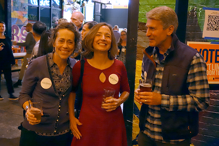 Margaret Miles and Cathy ten Broeke, the first couple married by then-Mayor R.T. Rybak, right, at the 10-year anniversary event.
