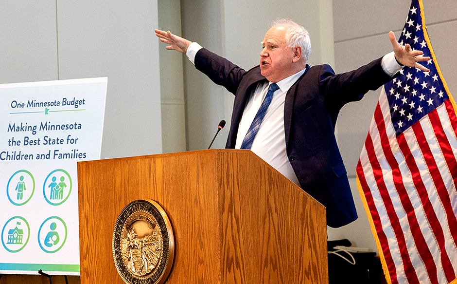 “This is a balanced budget, but it is far more than that,” Gov. Tim Walz said Tuesday in the fourth of five events convened over the past week or so to roll out different segments of the plan. “It is a transformational budget.”