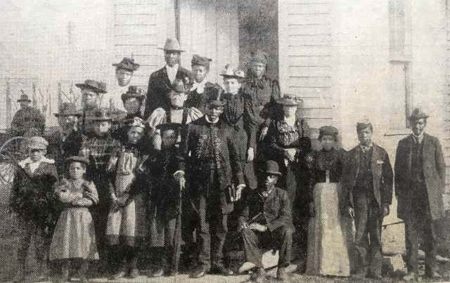 The congregation of Brown’s Chapel, Hastings, gathered in front of their church, circa 1900.