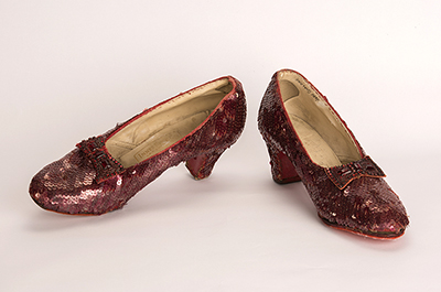 Ruby slippers featured in the classic 1939 film “The Wizard of Oz.”