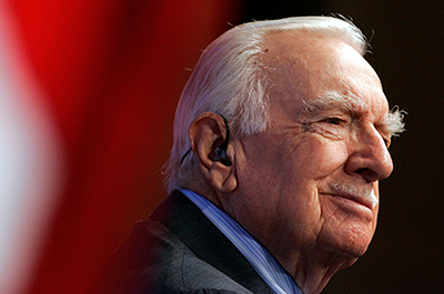 Former CBS newsman Walter Cronkite in an image from 2005.