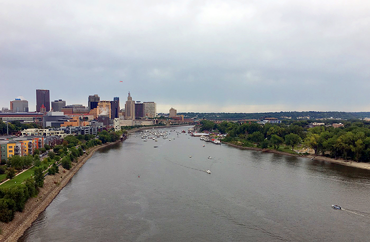 A view from the High Bridge in St. Paul.