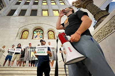 On June 6, 2023, a coalition of advocacy groups called Home to Stay Minneapolis staged a rally urging the Minneapolis City Council to pass a rent control policy.
