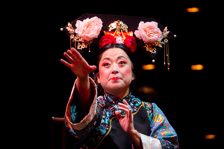 Katie Bradley as Afong Moy in “The Chinese Lady.”