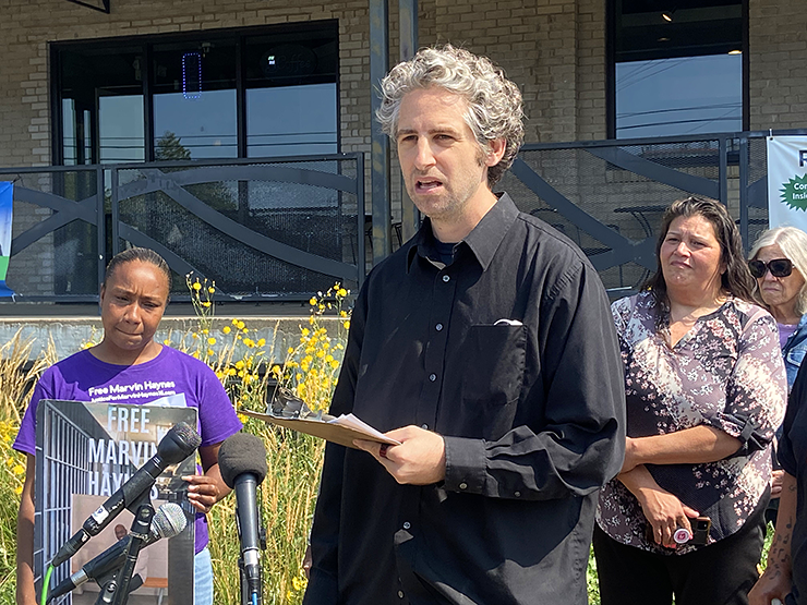 David Boehnke of Incarcerated Workers Organizing Committee told reporters on Friday that the protest highlights a decade of human rights abuses inside all prisons across the state, and that this isn’t just a Stillwater issue but a system wide issue.