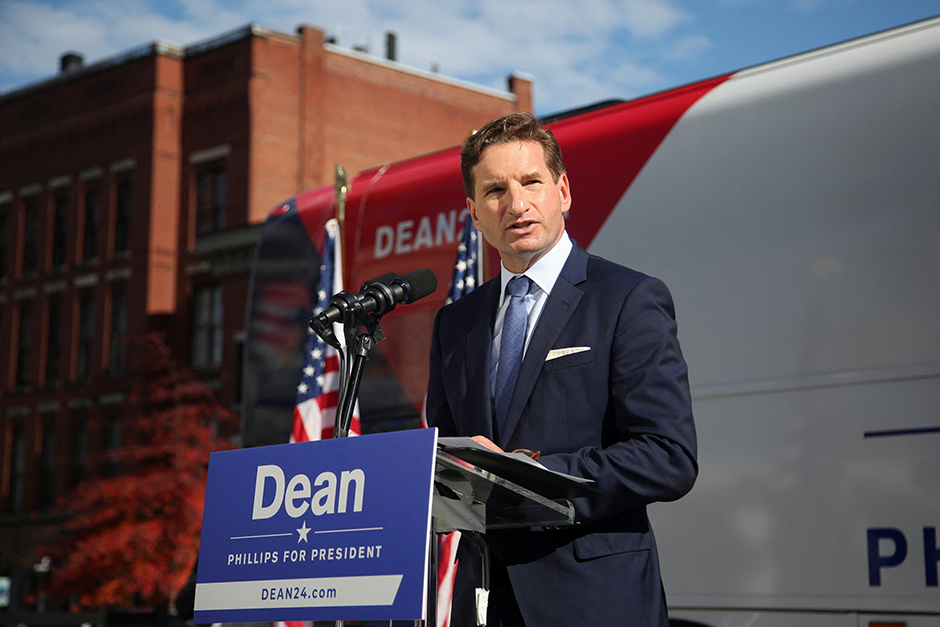 Rep. Dean Phillips on Friday officially kicked off his presidential bid in Concord, New Hampshire.