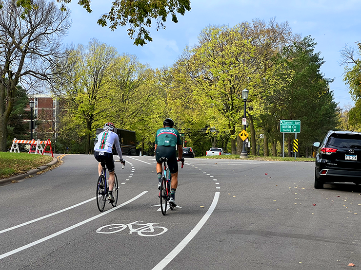 Cyclists on Summit Avenue on Oct. 3, 2023.