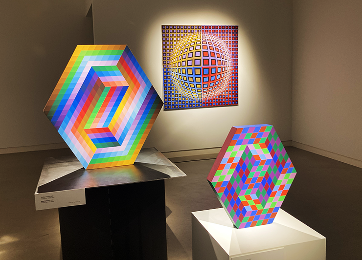 Works by Victor Vasarely, regarded by many as the founder of the Optical Art movement.