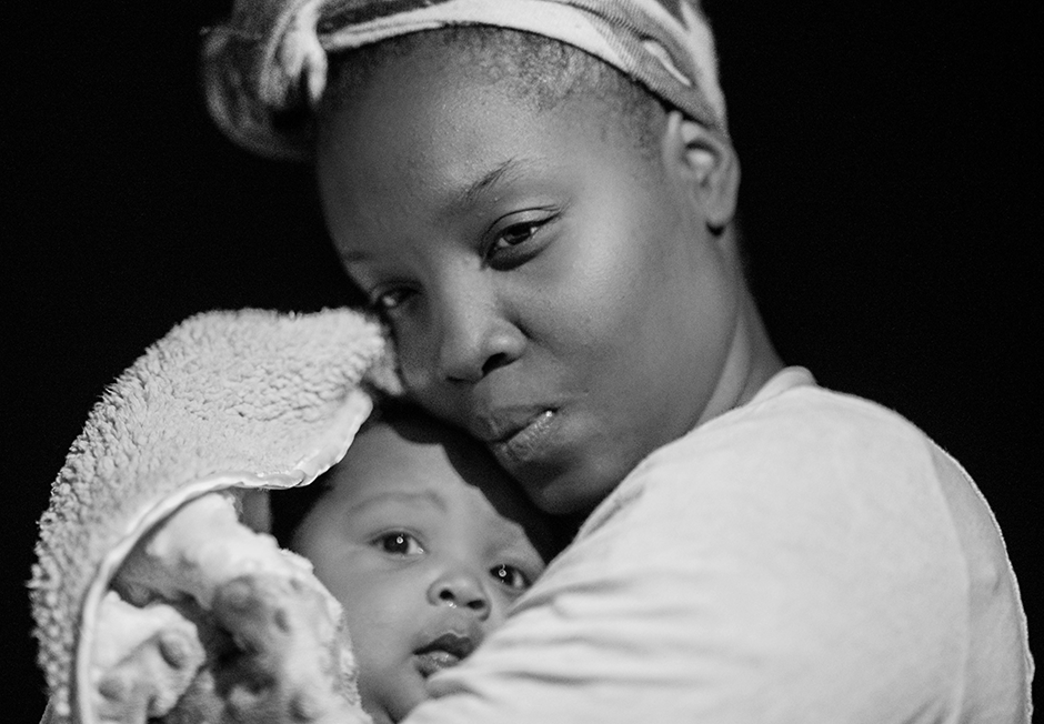 Black mother and baby