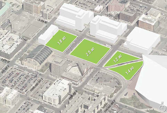 Commons area showing Ryan properties and current city blocks