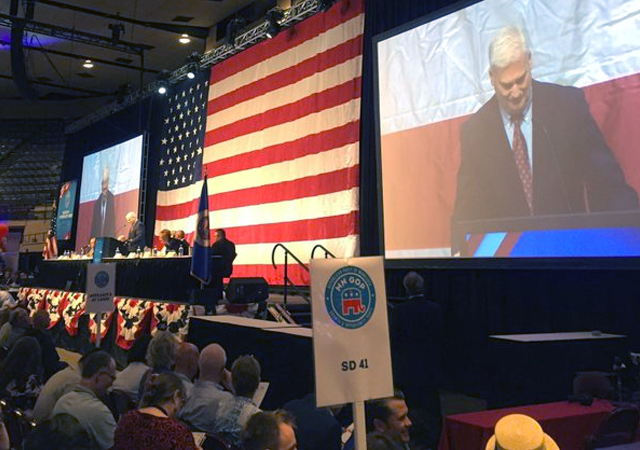 Rep. Tom Emmer delivered a speech critical of Hillary Clinton