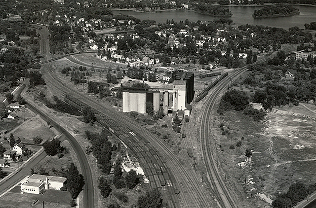 An aerial photo from a series taken by Joe Quigley between 1928 and 1932