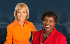 Judy Woodruff and Gwen Ifill of PBS NewsHour