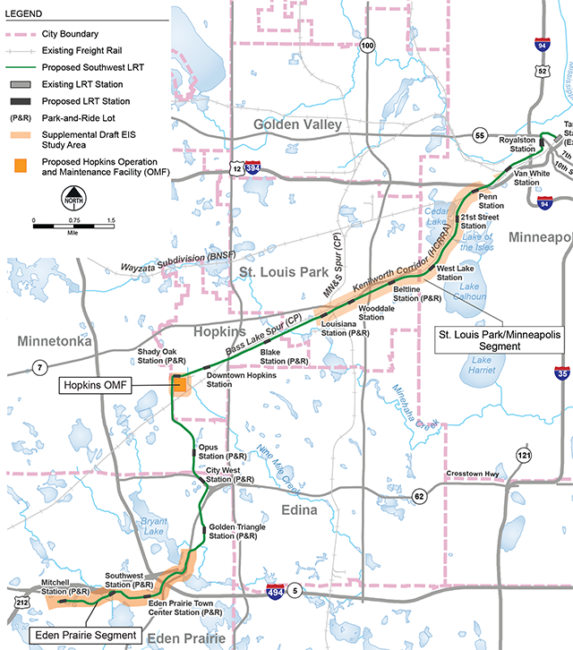 The Southwest LRT Corridor and Supplemental Draft EIS Study Areas