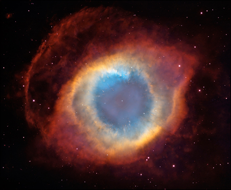 This composite of the colorful Helix Nebula is one example of the many images in the film Hubble, which opens on November 5 in the Science Museum of Minnesota's Omnitheater.