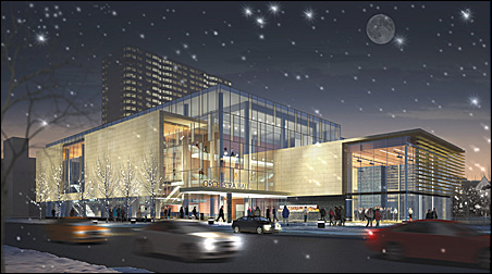 Artist rendering of proposed exterior redesign of Orchestra Hall.