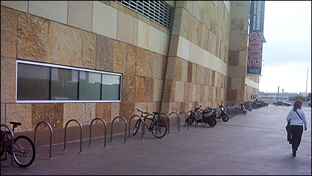 The bike racks outside of Target Field where more than 300 fans are parking for most Twins games.