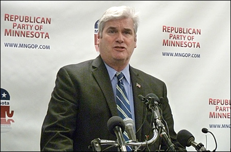 Tom Emmer vowed to keep going at a morning news conference.