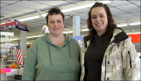 Jackie Griffith and her mother, Mary Griffith, work at the Ben Franklin store.