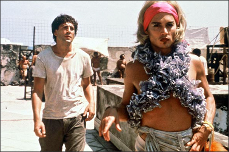 Javier Bardem and Johnny Depp in "Before Night Falls"