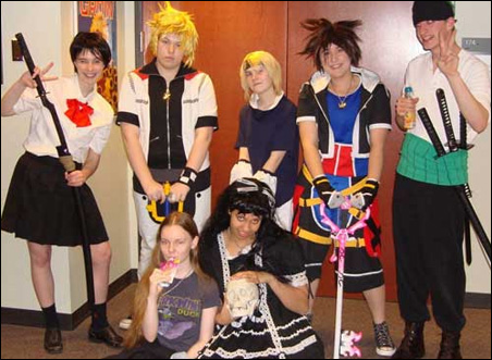 Teens dressed up for Manga Prom at Ridgedale Library